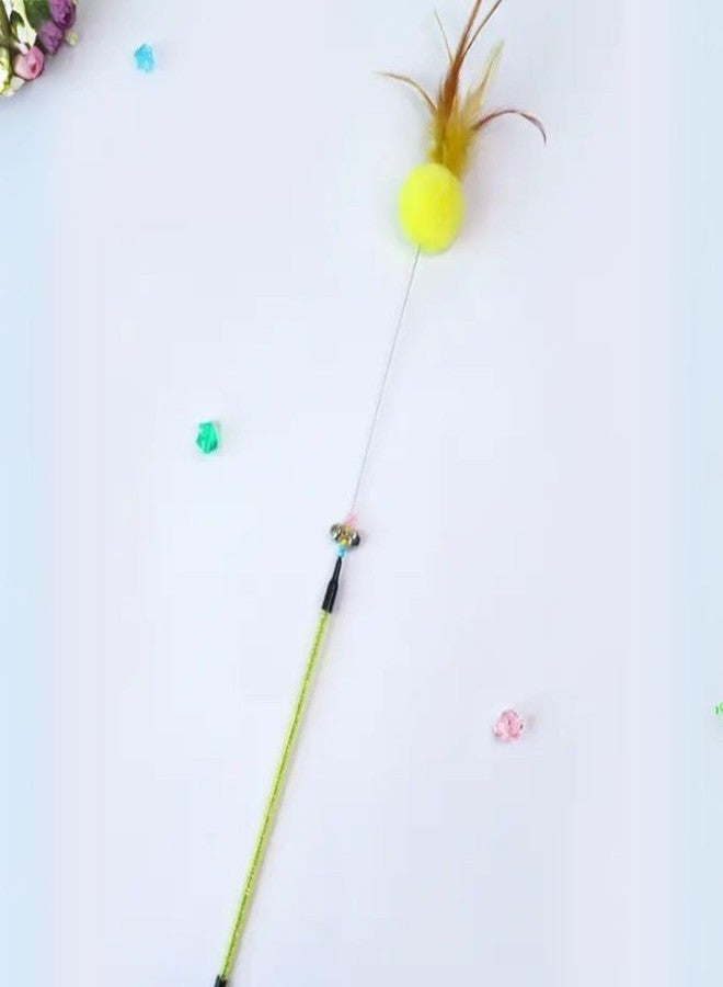 PET FUN Interactive Cat Teasing Stick | Engaging Feather Pom Pom Wand Toy Set for Kitten & Cats, Activity Cat Teaser Play Stick with Bell for Fun Exercise & Playing for Indoor (Pack of 1) - Image 5